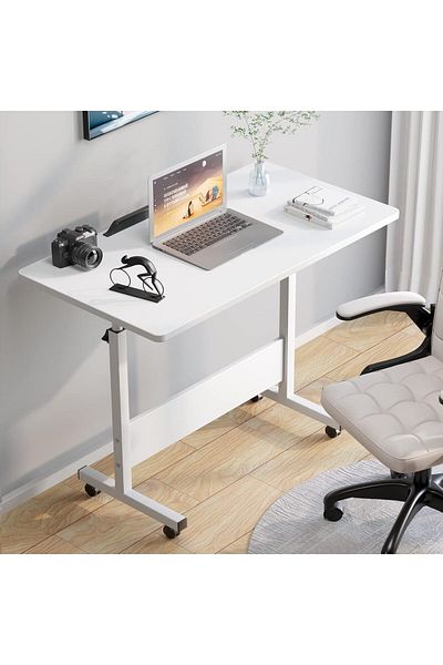 Generic Rolling Desk Adjustable Height,Rolling Computer Cart,Portable Laptop Desk,Small Adjustable Home Offi