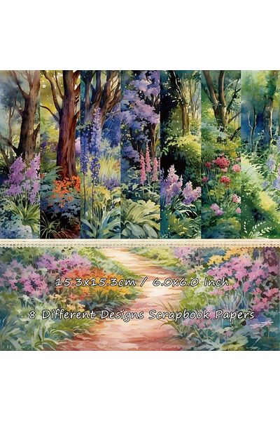 Choice 8 Sheets 8 Sheets(8 Patterns) Forest Theme Scrapbook Paper Pads For Mini Gift Packaging Junk Journal
