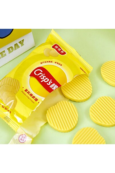 Choice1 مجموعة ممحاة صفراء مكونة من 4 قطع على شكل رقائق البطاطس، ممحاة تنظيف ...