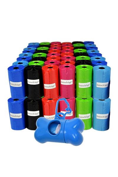 Ropet Set of 900 hygienic bags for dogs, cats with bone-shaped dispenser, multicolor