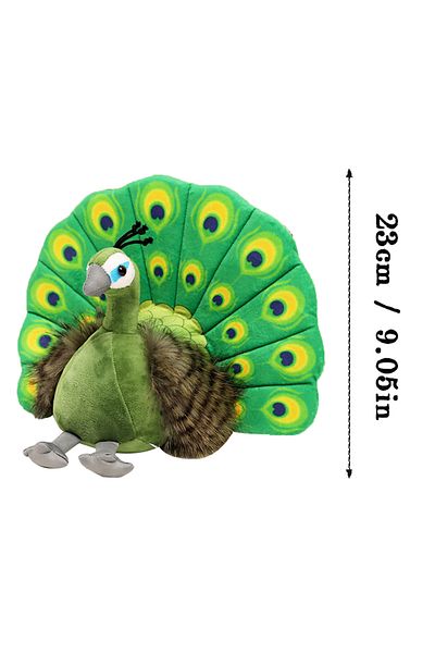 Choice 23cm Green Peacock Beautiful Simulation Peacock Plush Toys Green Blue Peacock Spread Tail Soft Stuff