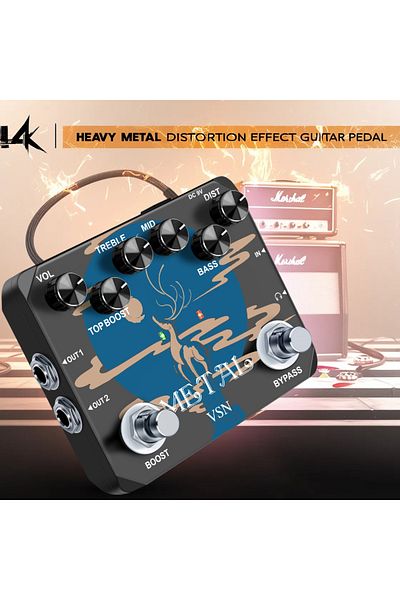 Choice VSN Dual Footswitch Heavy Metal Distortion Guitar Pedal 80s-90s Metal Sounds Crazy Metal Sounds E...