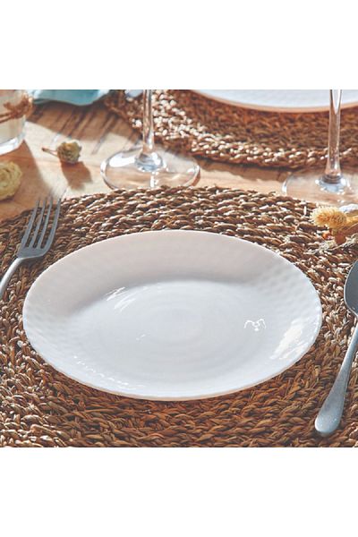 Luminarc Pampille Dishwasher and Microwave Safe Tempered Glass Dessert Plate White 19cm