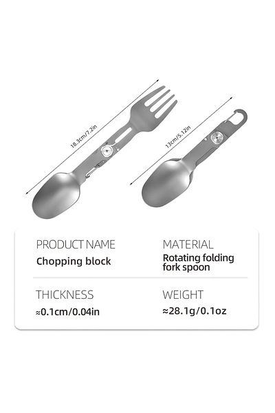 Choice Pure Titanium Rotata Pure Titanium Outdoor Tableware Camping Titanium Tableware Chopsticks and Spoon