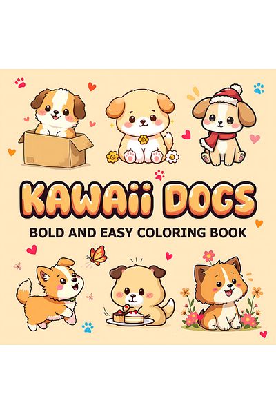 Choice CUTE DOGS Bold-easy Patterns Coloring Book for Adults Cute Drawing Book Perfect Gift for Party an...