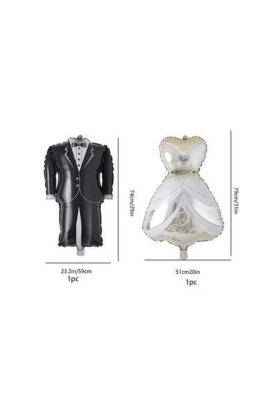 Choice Other Ruby 2/8pcs Bride and Groom Clothing Love Aluminum Film Balloon Set Valentine's Day Wedding Bi