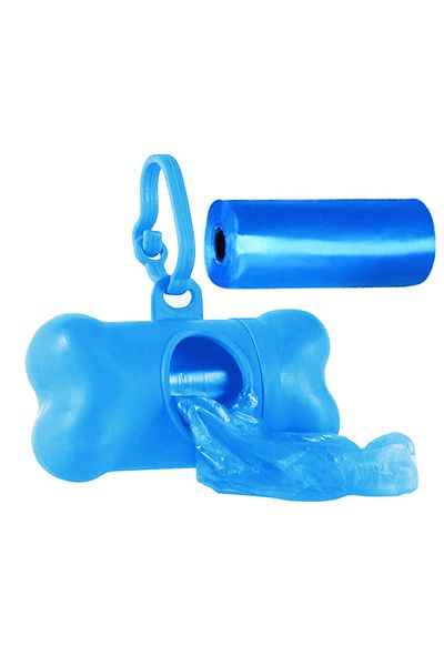 Ropet Set of 2 rolls x 15 waste bags and dispenser, for dogs and cats, Blue