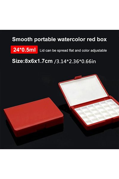 Choice 24 Grid Smooth Style Portable Plastic Multi-function Painting Box Empty Watercolor Palette Watercolo