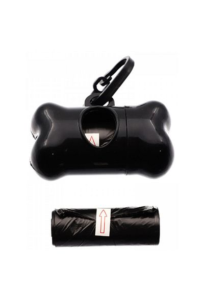 Ropet Set of 2 rolls x 15 waste bags and dispenser, for dogs and cats, Black