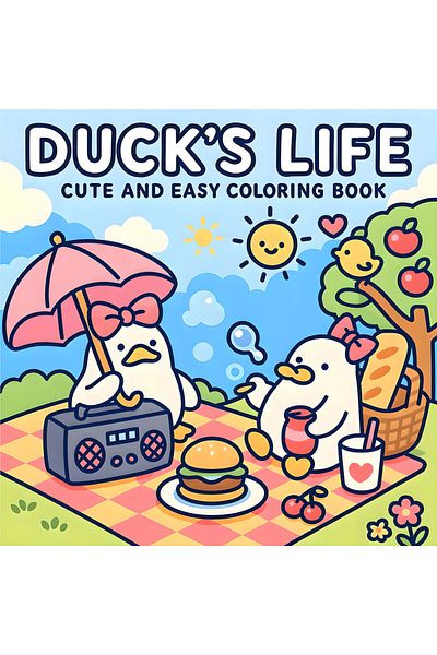Choice MULTI DUCK'S LIFE Bold-easy Patterns Coloring Book for Adults Cute Drawing Book Perfect Gift for Par