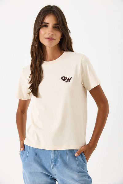 VENA Vn Süzene Embroidered T-Shirt - Naturel