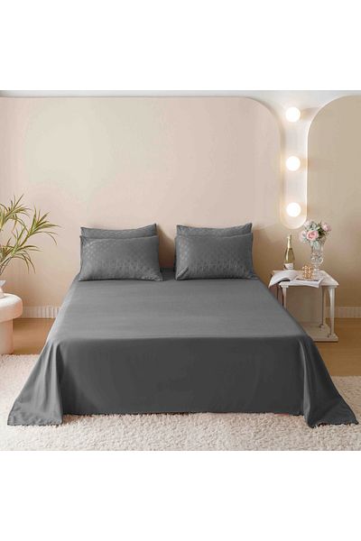 CHIRASO CHIRASO Jacquard & Finet Linen, Sheet 230x250cm, Duvet Cover, 4 Pillowcases