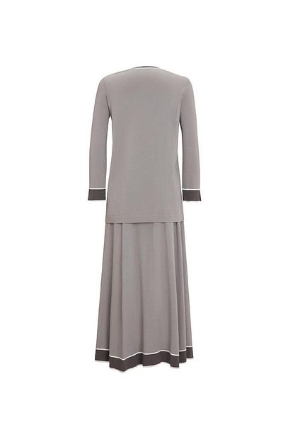 MISS DALIDA Gray Collar and Ankle Colored Tunic T25Y-6028