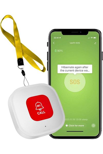 UanTii Tuya WiFi Smart SOS Button Emergency Help Button Wireless Caregiver Pager Phone Alert Transmi