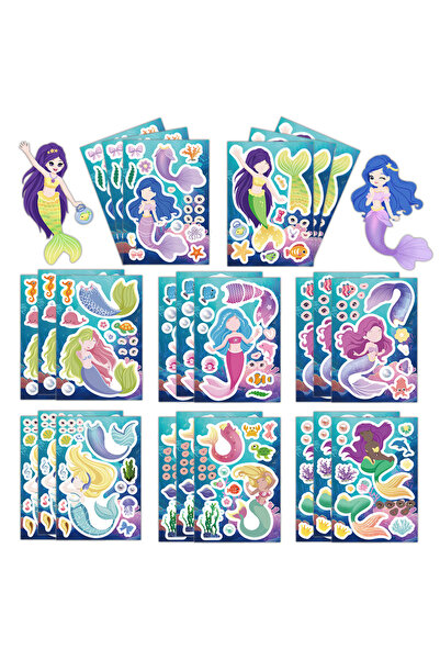 Choice1 16 قطعة 8/16 قطعة ملصقات حورية البحر الإبداعية DIY دفتر ملاحظات كتيب ...
