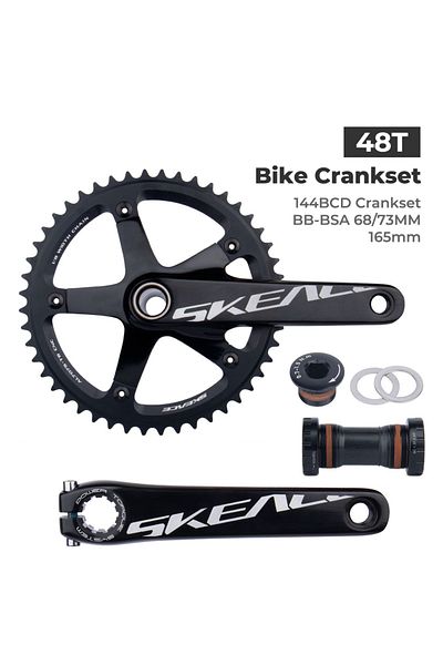 Choice BSA 165mm Black 48T SKEACE Alumnium Alloy Crankset Fixed Gear Bicycle Crank 165mm 144BCD 49T Hollowt