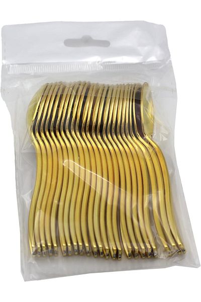 Ideal Pack Golden Colour Plastic Mini Spoons for Tea, Ice Cream, Coffee & Dessert Spoons, Reusable Small Gold