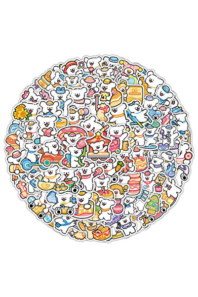 Choice 100 قطعة من ملصقات جرافيتي على شكل جرو مالطي لطيف على شكل خط كرتوني لل...