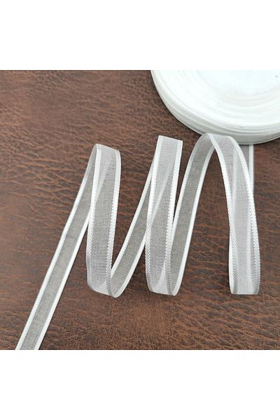 Choice 10MM WHITE (50 Yards/roll) 3/8'' (10mm) Broadside Organza Ribbons Wholesale Gift Wrapping Decoration