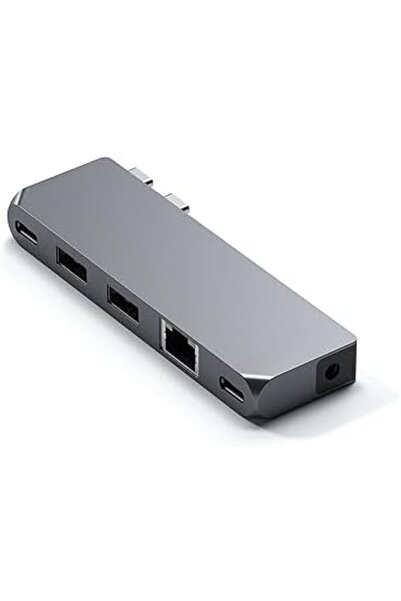 Satechi محول USB-C Pro Hub Mini - USB4، بيانات USB-A، بيانات USB-C، GbE ومقبس الصوت - متوافق