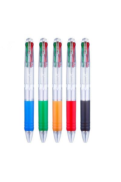Choice Multi-Colored 5 Piece Creative Cute Ballpoint Pen Colorful 4 Colors Stationery