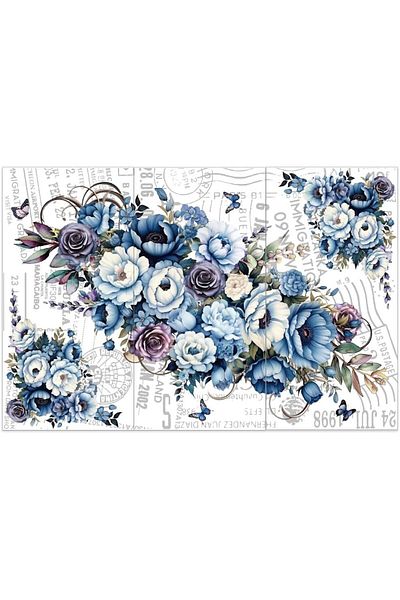 Choice AECH04-12363 3pcs/Set Cosmic Roses Rub on Transfers for Furniture and Crafts 6x12 inch Rose Decor Tr
