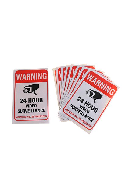 Choice 5Pcs/lot Wall Sticker 24H Video Camera System Warning Sign Wall Decal Surveillance Monitor Decal ...
