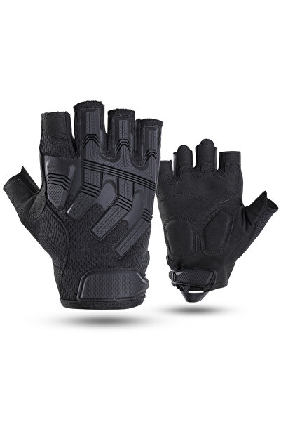 Choice قفازات نصف أصابع تكتيكية سوداء كبيرة للرياضات الخارجية وركوب الدراجات ...