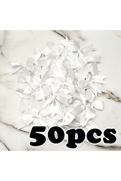 Choice 85mm WHITE (50pcs) 1 inch fresh pink ribbon bows Polyester Satin Bow Flower DIY Craft Decoration