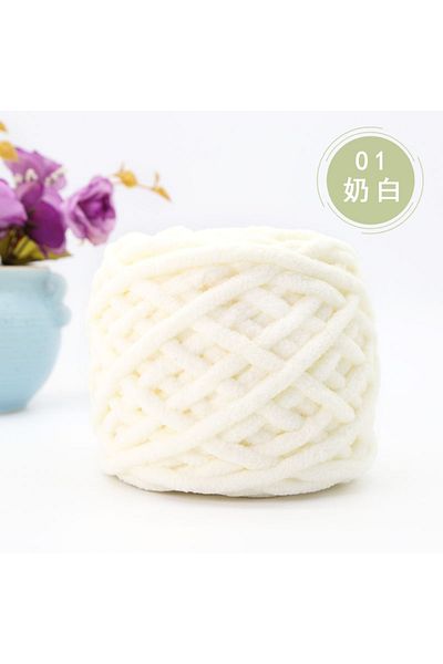 Choice 01 Milk White Cotton Yarn Hand-braided Thread Multi-color Crochet Thread Hand-braided Thread DIY Hat