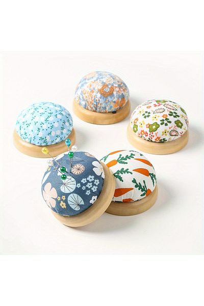 Choice 1pc random color 1Pc Ramdon Color Wood Stand Cloth Needle Pin Cushion Sewing Supplies Embroidery DIY