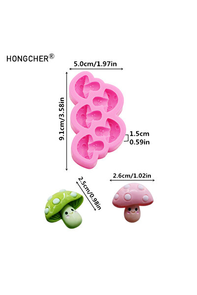 choice2 قالب سيليكون لتزيين الكيك على شكل فطر صغير وردي اللون بنمط كرتوني، مص...