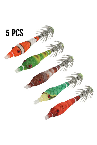 Choice 01 5 قطع من طُعم صيد الروبيان المضيء، طُعم صيد بحري مضيء، طُعم حبار مت...