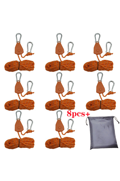 Choice Orange 8Pcs 4m Camping Rope Tent Adjustable Rope Fastener Fixed Buckle...