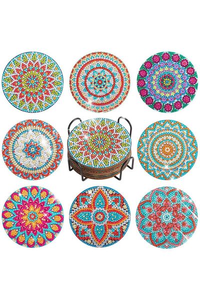 Choice 10 × 10 سم 8 قطع 6/8 قطع/مجموعات قواعد أكواب لوحة ماسية DIY مثقبة بالك...