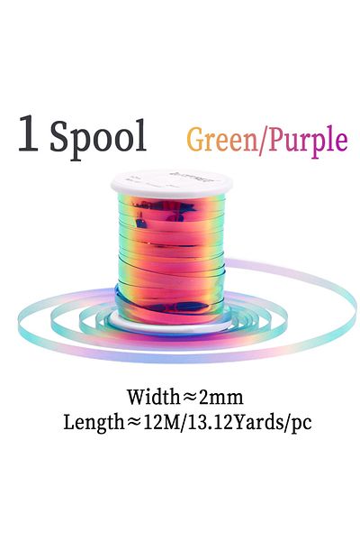 Choice 1Spool GreenIPurple 2mm 2 Tones Fly Tying Material Flat Mylar Tinsel for Streamer Flashback Nymphs M