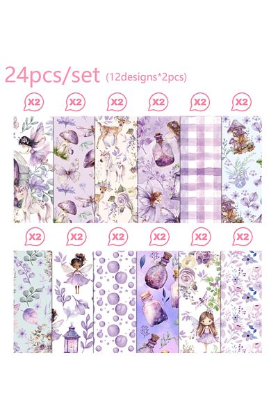 Choice 24pcs-ww153 24pcs Dreamy Elf Fairy Scrapbook Craft Paper Wishing Bottle Scrapbooking Art Background