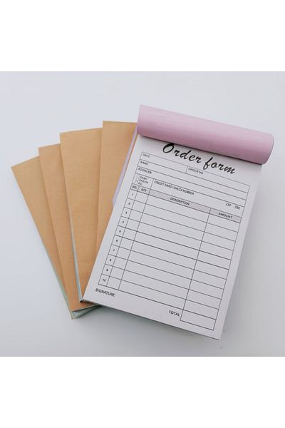 Choice 5pcs order form 1/5 PCS Thank You Receipt Books with Cardboard, 2-Part Small Business Carbon-Free S