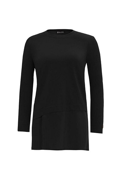 MISS DALIDA Black Hem Cupro Asymmetric Knitwear Tunic T25Y-6009