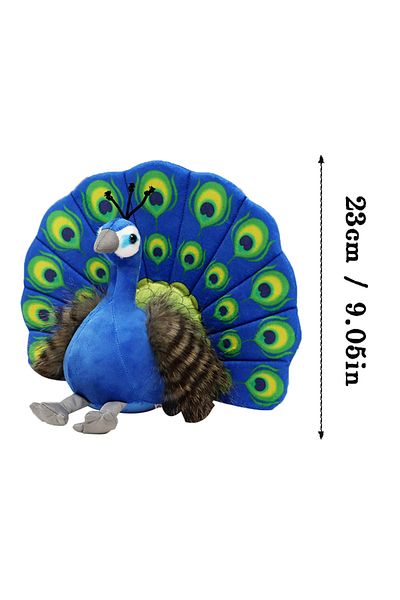 Choice 23cm Blue Peacock Beautiful Simulation Peacock Plush Toys Green Blue Peacock Spread Tail Soft Stuffe