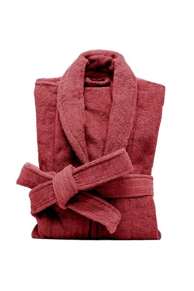OEM Unisex Bathrobe, Premium Cotton, Burgundy, Size L-XL