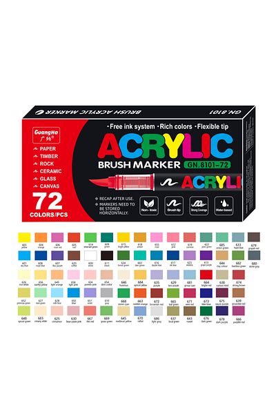 Choice 72 Colors 12-120 Colors Acrylic Paint Pens Markers Brush Tip Paint Markers For Rock Painting Wood Ca