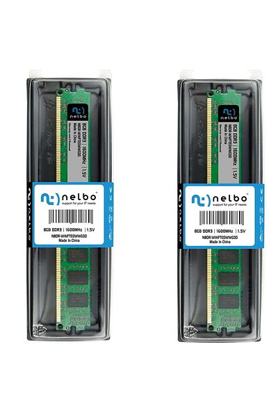 nelbo RAM memory 16 GB, set 2x8 GB, ddr3, 1600 Mhz, Nelbo original, for computer