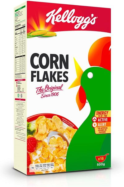 Kellogg's Corn Flakes Original | 500g | Nourishing Breakfast | Cholesterol Free | High in Vitamins B