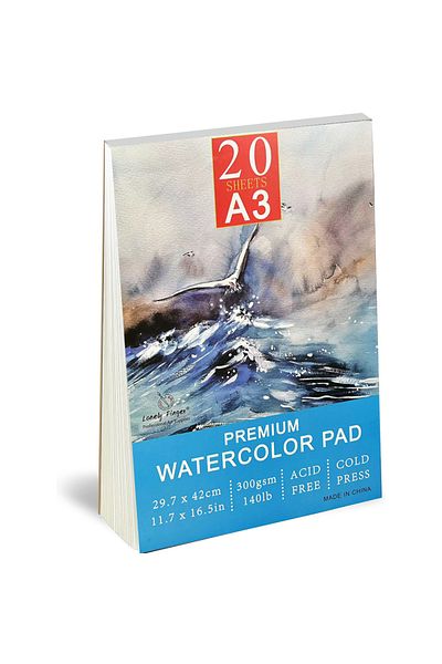 Choice A3 Watercolour Paper A3/A4/A5 300gsm - Professional Artists Water Colour Pad with 20 Sheets - Art Pa