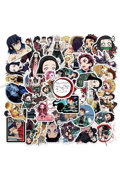 Choice 50PCS Demon -Slayer Anime Kimetsu No-Yaiba PVC Waterproof Decals Toy Skateboard Luggage Motorcycl...