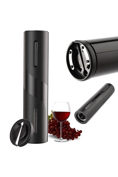 Bogadini Electric Wine Bottle Opener – With Foil Cutter, Elegant Black Design