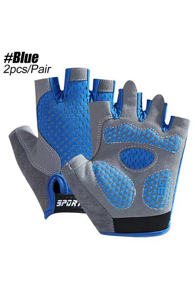 Choice M Blue 1Pair Kids Cycling Gloves Breathable Half Finger Bike Gloves Non-Slip Mitten for Outdoor Spor