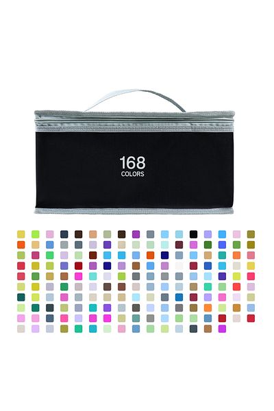 Choice 168 Colors 24-168 Colors Oily Art Marker Pen Set for Draw Double Headed Sketching Oily Tip Based Mar