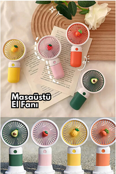 AYGÖREN HOME Meyve Figürlü Mini Fan Şarjlı El Vantilatörü Taşınabilir Soğutucu